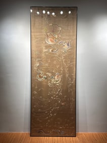 Late Qing to Republican Period Large-Sized Cantonese Embroidery "Three Dragons Playing with a Pearl"