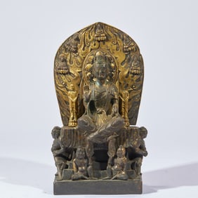 Pre-Ming Gilt Bronze Buddha Statue