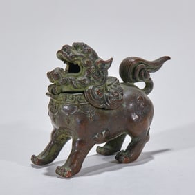 Bronze Incense Burner with Lion Knob