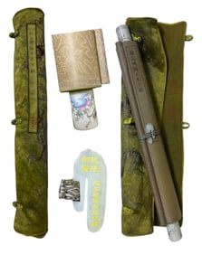 Zhao Mengfu's   Ode to Returning Home   with Porcelain Scroll Ends