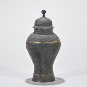 Pure Silver Vase with Partial Gilding and Openwork Carved Floral Patterns