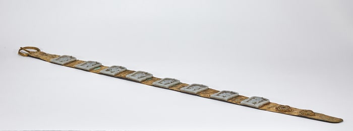 Gilt Bronze Jade Belt Inlaid with Hetian Jade Plaques of the Eight Immortals