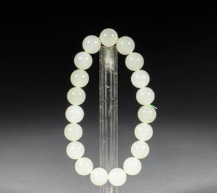 Hetian Jade Prayer Bead Bracelet (19 Beads)