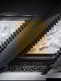 High-Grade Yue Embroidery Panel Peaceful Life and Prosperous Career