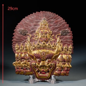 Gilt Bronze Yamantaka Buddha Plaque