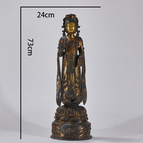 Northern Wei Dynasty Gilt Bronze Guanyin Statue