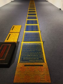 Three Volumes of The Buddha Speaks the Infinite Life Sutra on Silk, Handwritten by Zheng Dajin