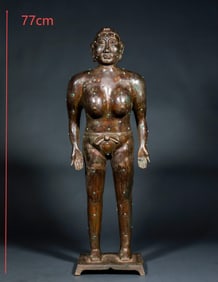 Pre-Ming Acupuncture Figure with Gold-Silver Inlay and Turquoise Inlay