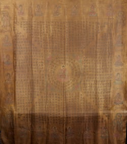Buddhist Sutra Carpet with Khitan Script, Buddha and Apsara Motifs