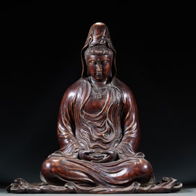 Agarwood Seated Guanyin Bodhisattva Statue