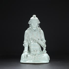 Northern Song Dynasty Hutian Kiln Yingqing Glazed Large Buddha Statue, Imperial Court Exclusive