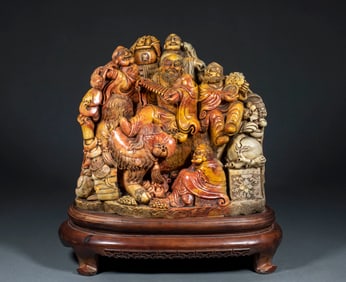 Shoushan Stone Ornament with Auspicious Ruyi Motif