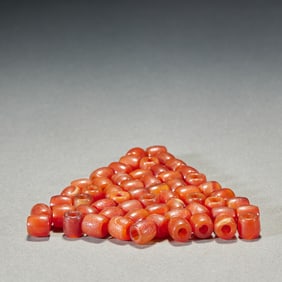 Agate Cylindrical Beads (58 Beads)