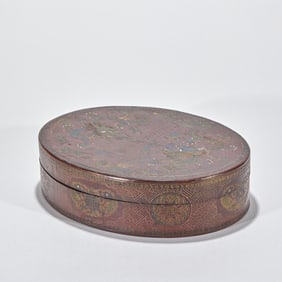 Qing Qianlong Imperial Made Lacquer Lidded Box with Dragon Motifs