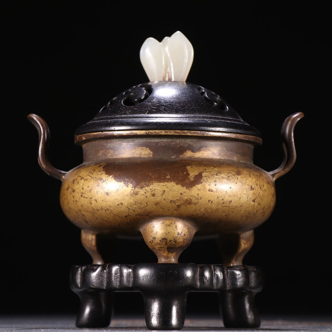 Ming Dynasty Bronze Body Incense Burner with Double Ears (1 of 7)