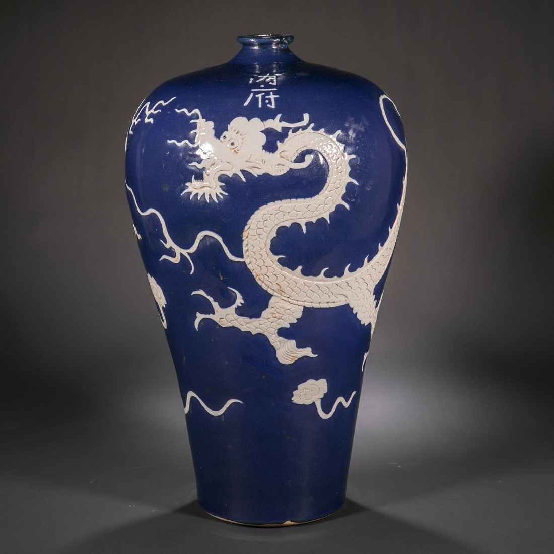 Pre-Ming Dynasty Vase with Reserved White Dragon Motif (Meiping) (1 of 8)