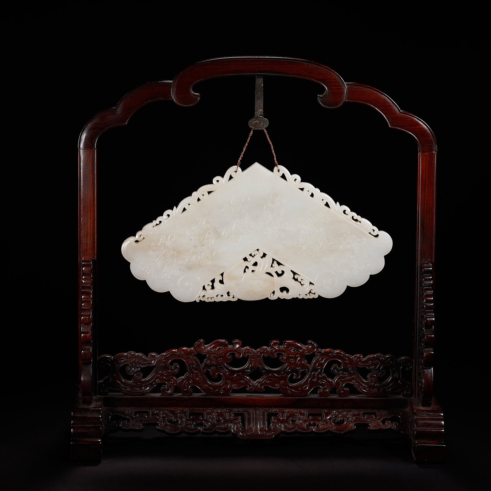 Qing Dynasty White Hetian Jade Hanging Screen / Ornament with the Twelve Zodiac Animals (1 of 11)