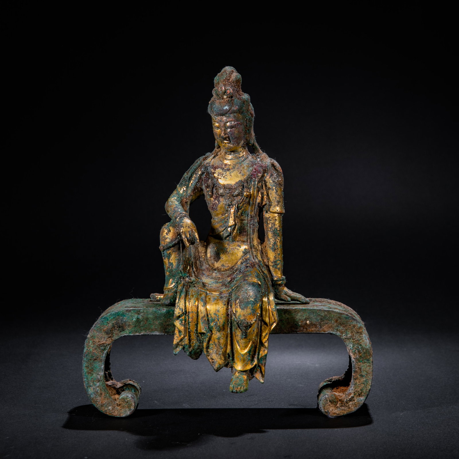 Pre-Ming Dynasty Gilt Bronze Guanyin Form (1 of 7)