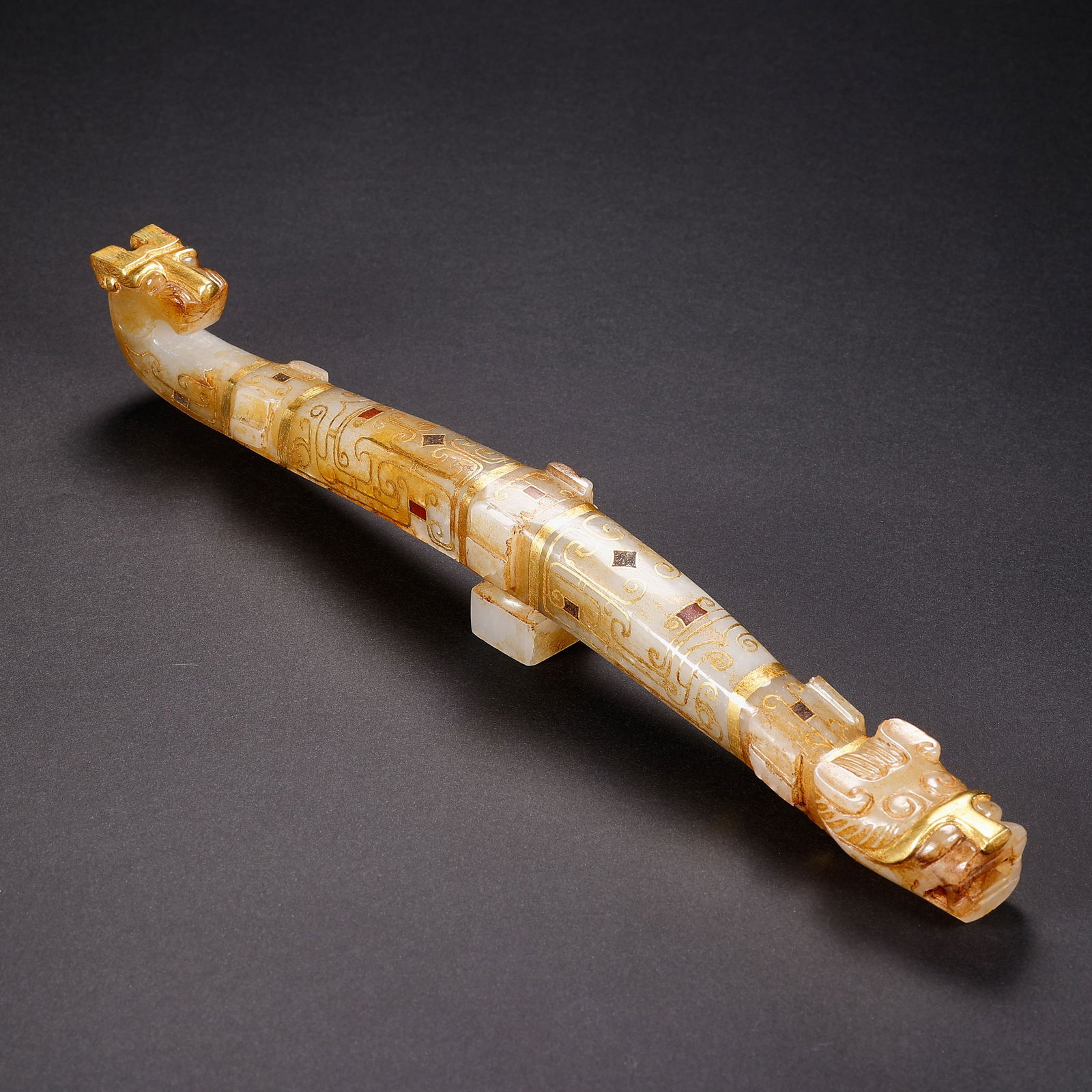 Pre-Ming Dynasty Belt Hook with Gold/Silver Inlay and Gemstone Inlay (1 of 8)