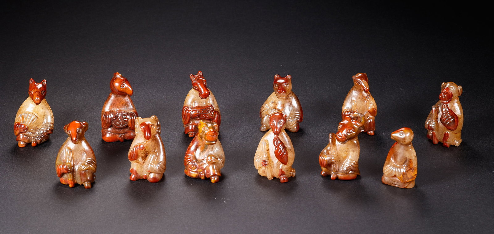 Set of Warring States Red Agate Twelve Zodiac Animals (1 of 14)