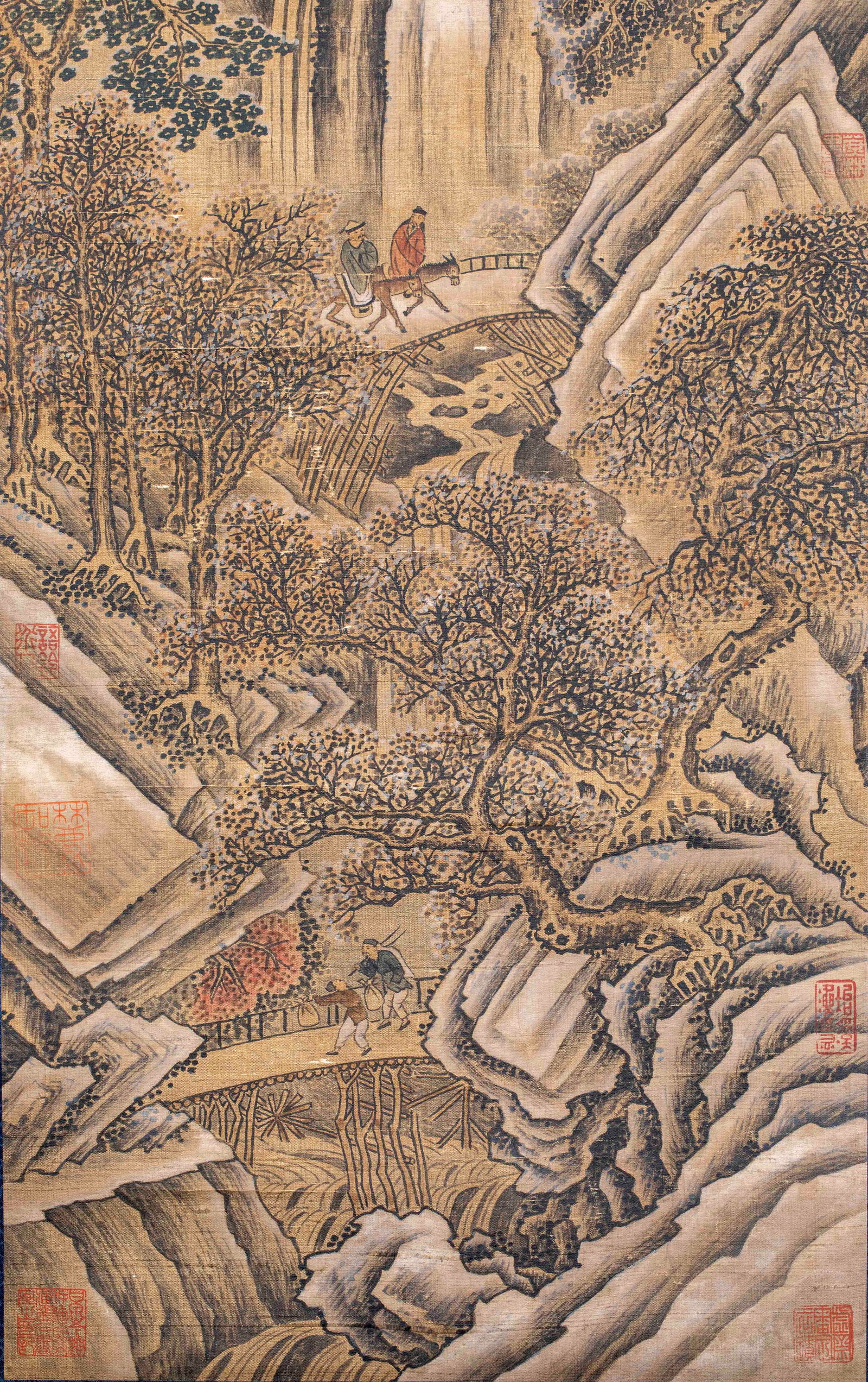 Wang Ximeng Landscape Four-Panel Screen - 7