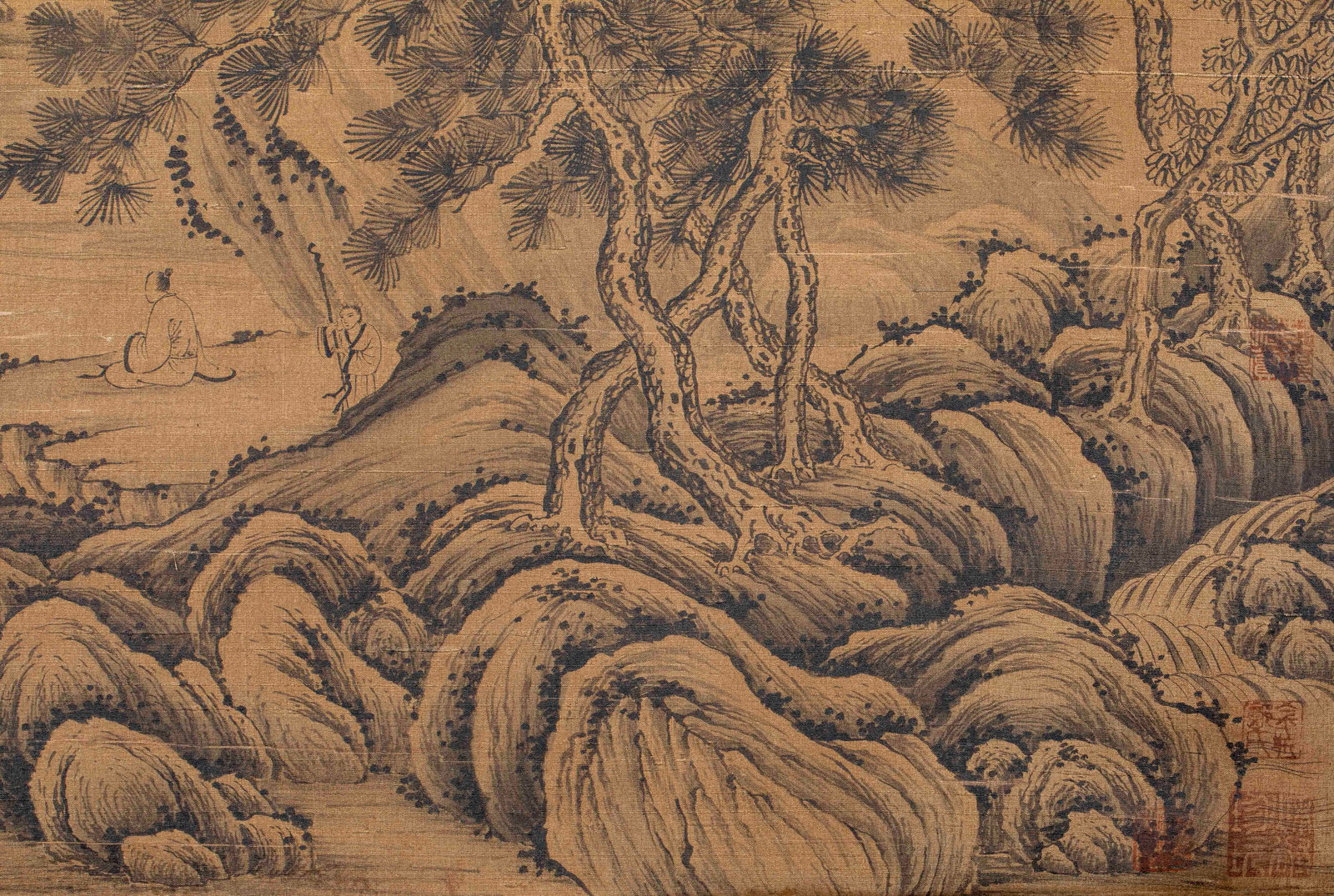 Ju Ran Landscape Hanging Scroll - 12