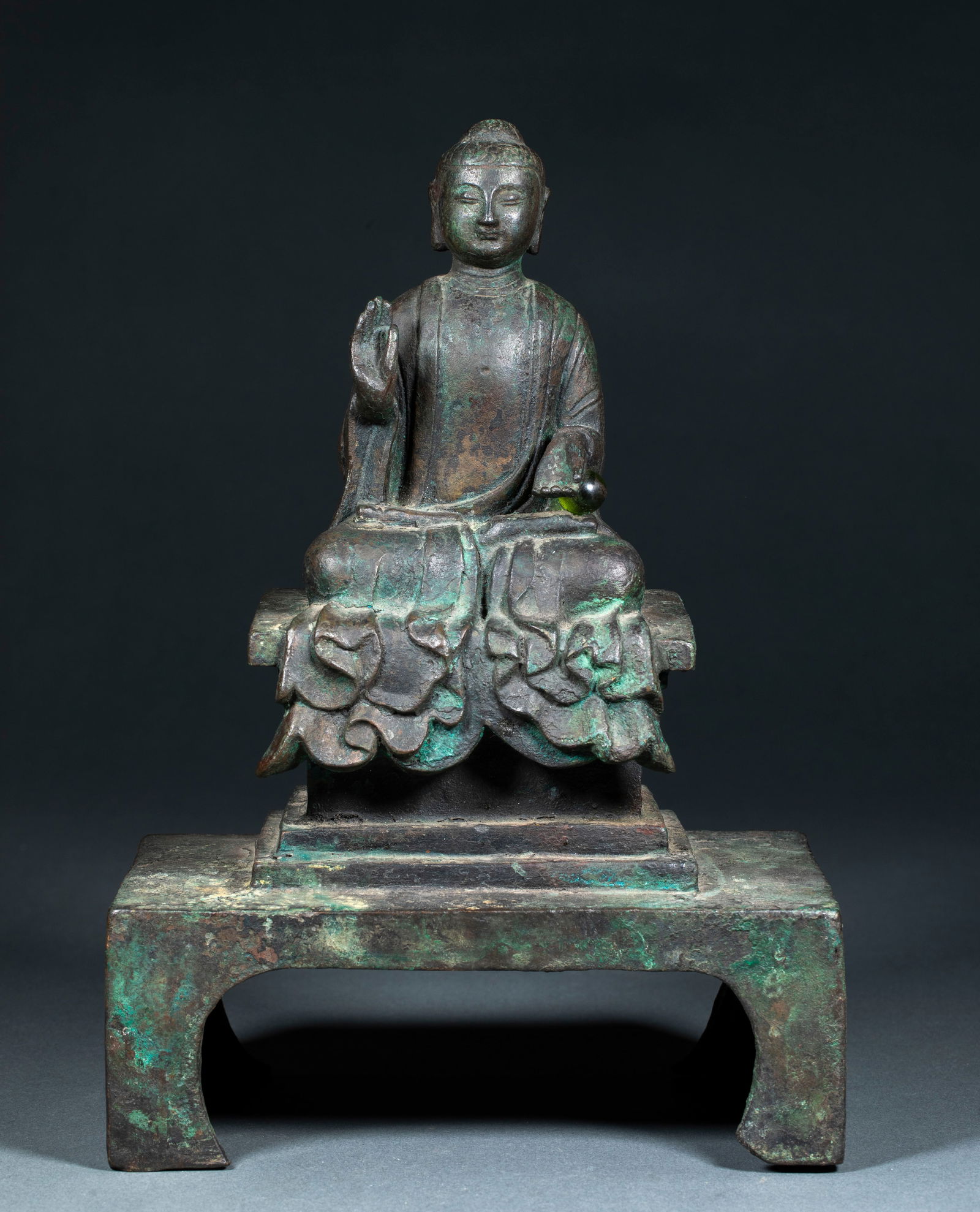 Pre-Ming Bronze Seated Statue of Sakyamuni Buddha (1 of 16)