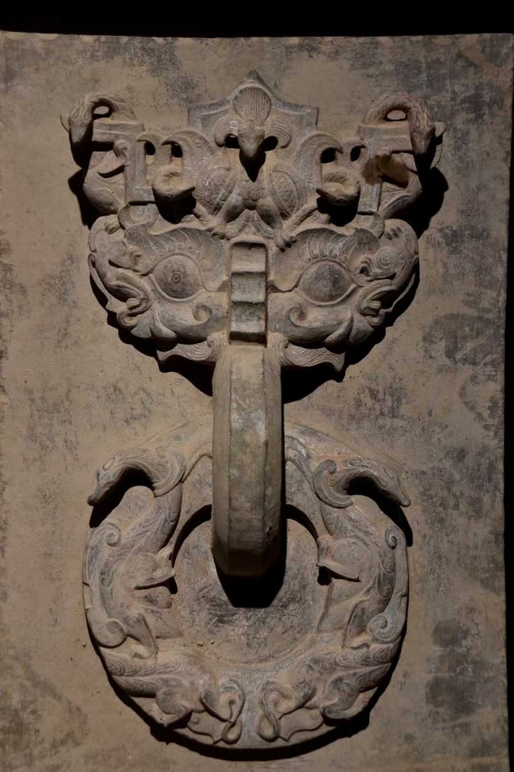 Han Dynasty Bluestone Door Ring Base - 2