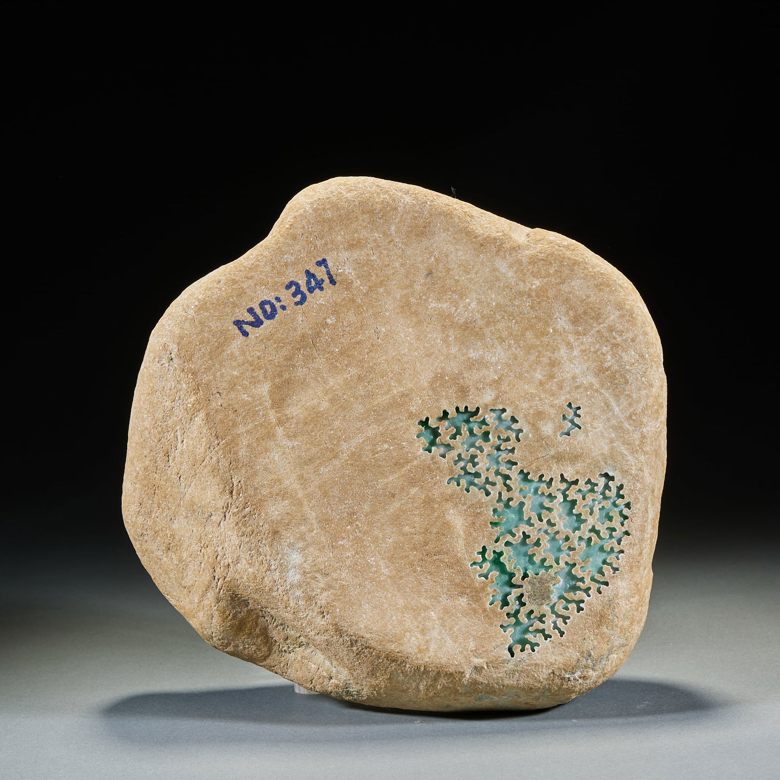 Jadeite Rough Stone: Jadeite Rough Stone: Material and craftsmanship: natural jadeite rough stone with exposed jade at window, warm texture, regular shape, compact jade; specifications: height 12cm, length 27cm, width 25c