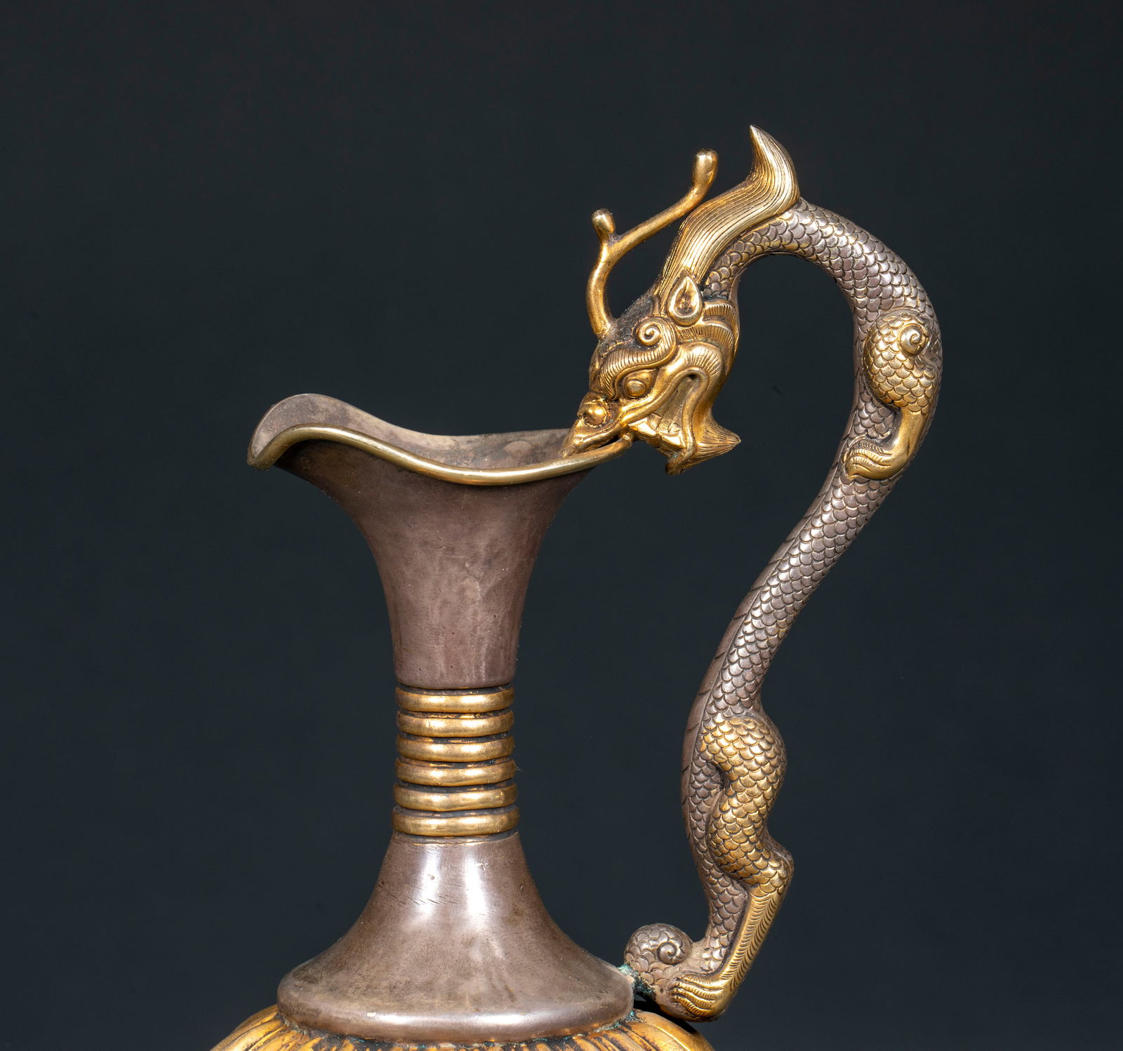 Gilt Silver Dragon Pattern Ewer - 2