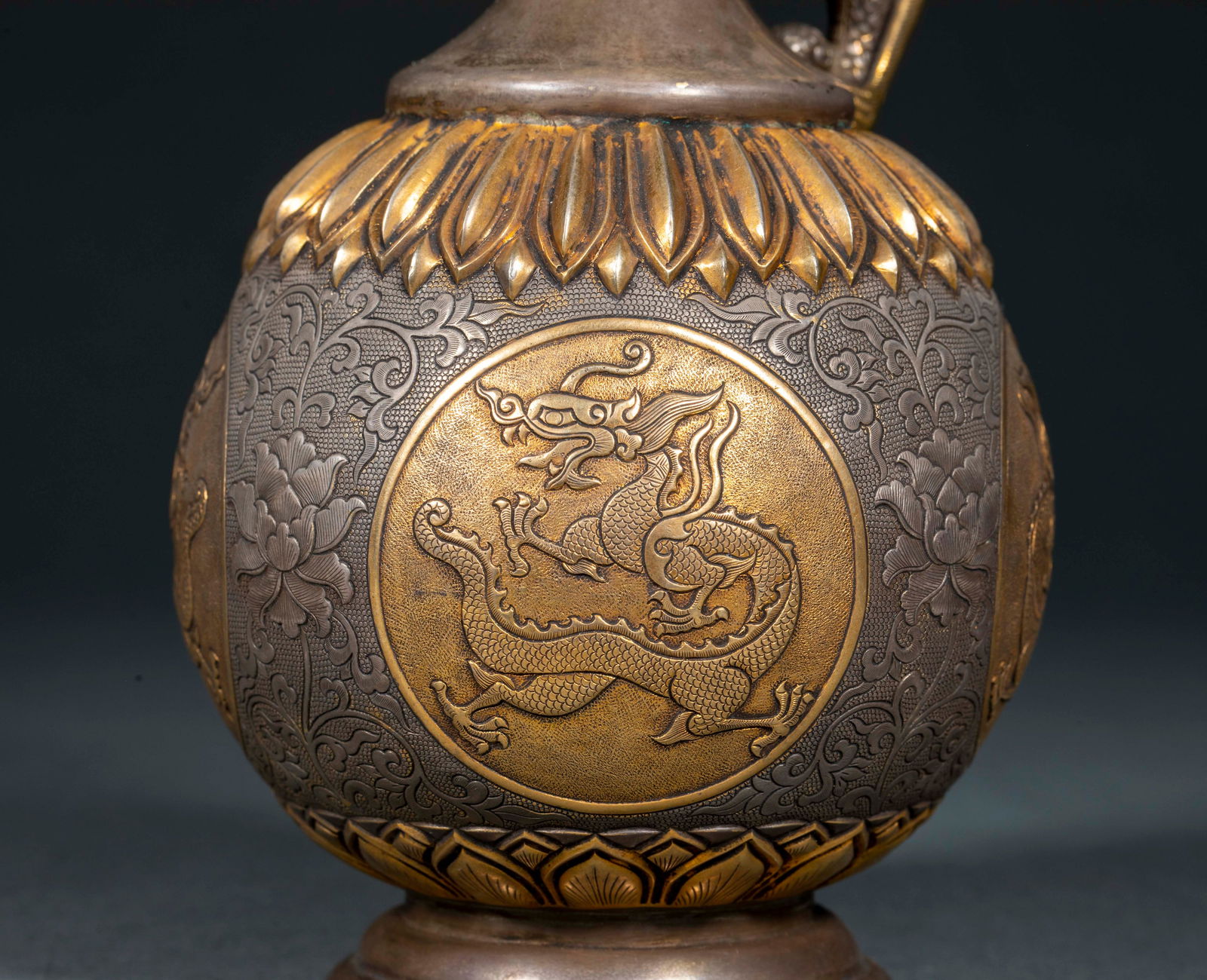 Gilt Silver Dragon Pattern Ewer - 4
