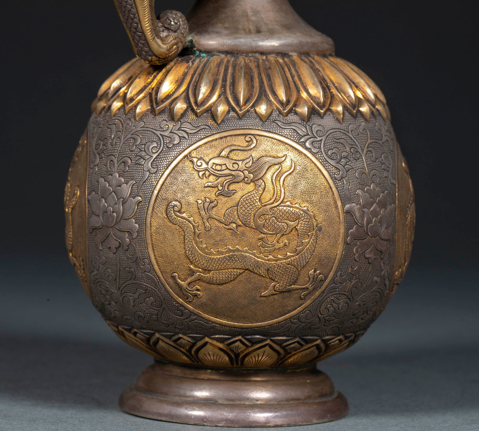 Gilt Silver Dragon Pattern Ewer - 7