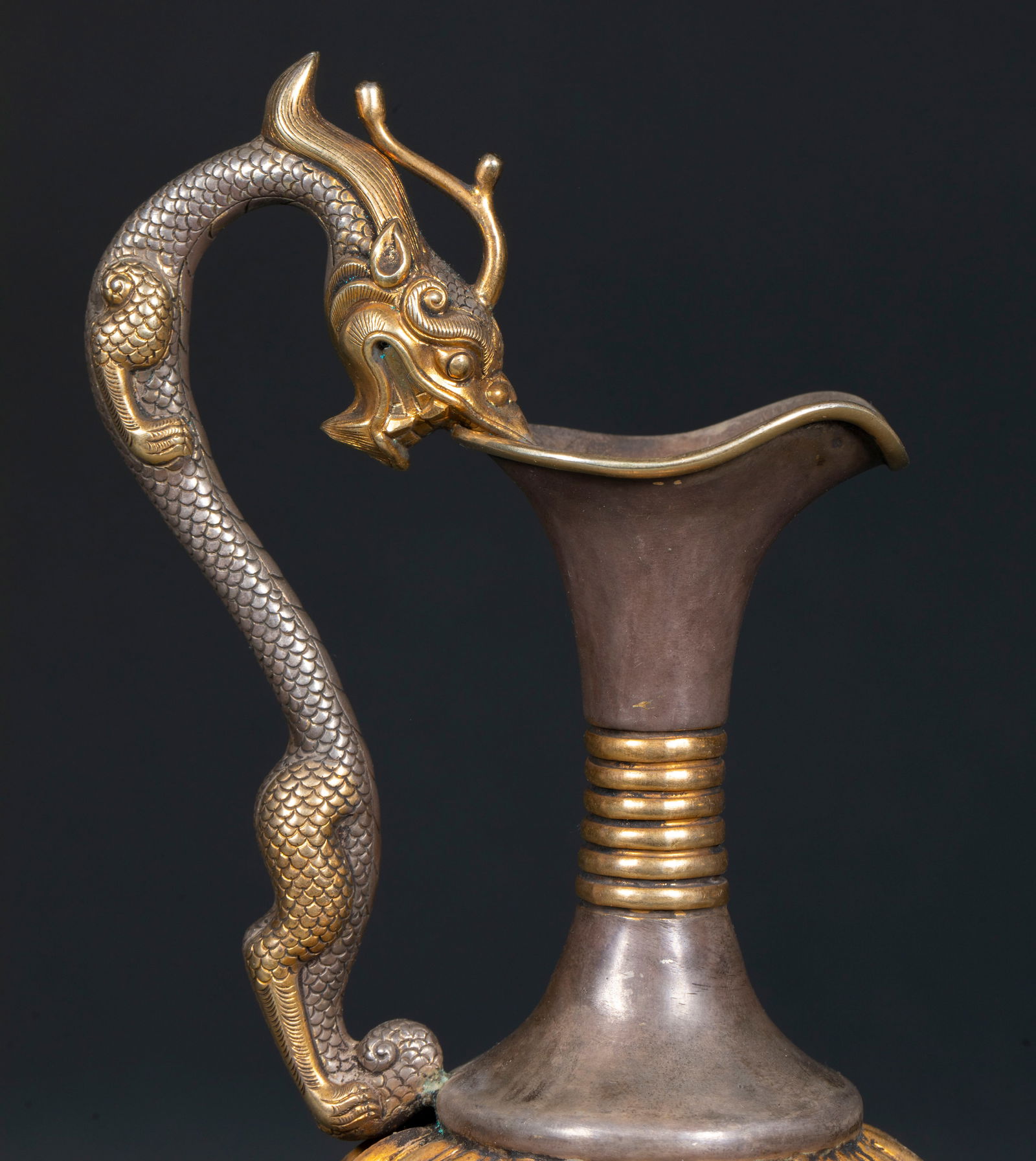 Gilt Silver Dragon Pattern Ewer - 9