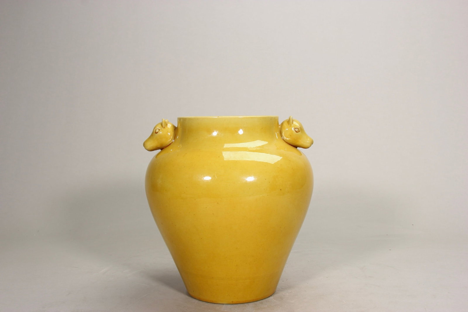 Ming Wanli Yellow Glaze Cicada-Eared Zun Vase (1 of 8)
