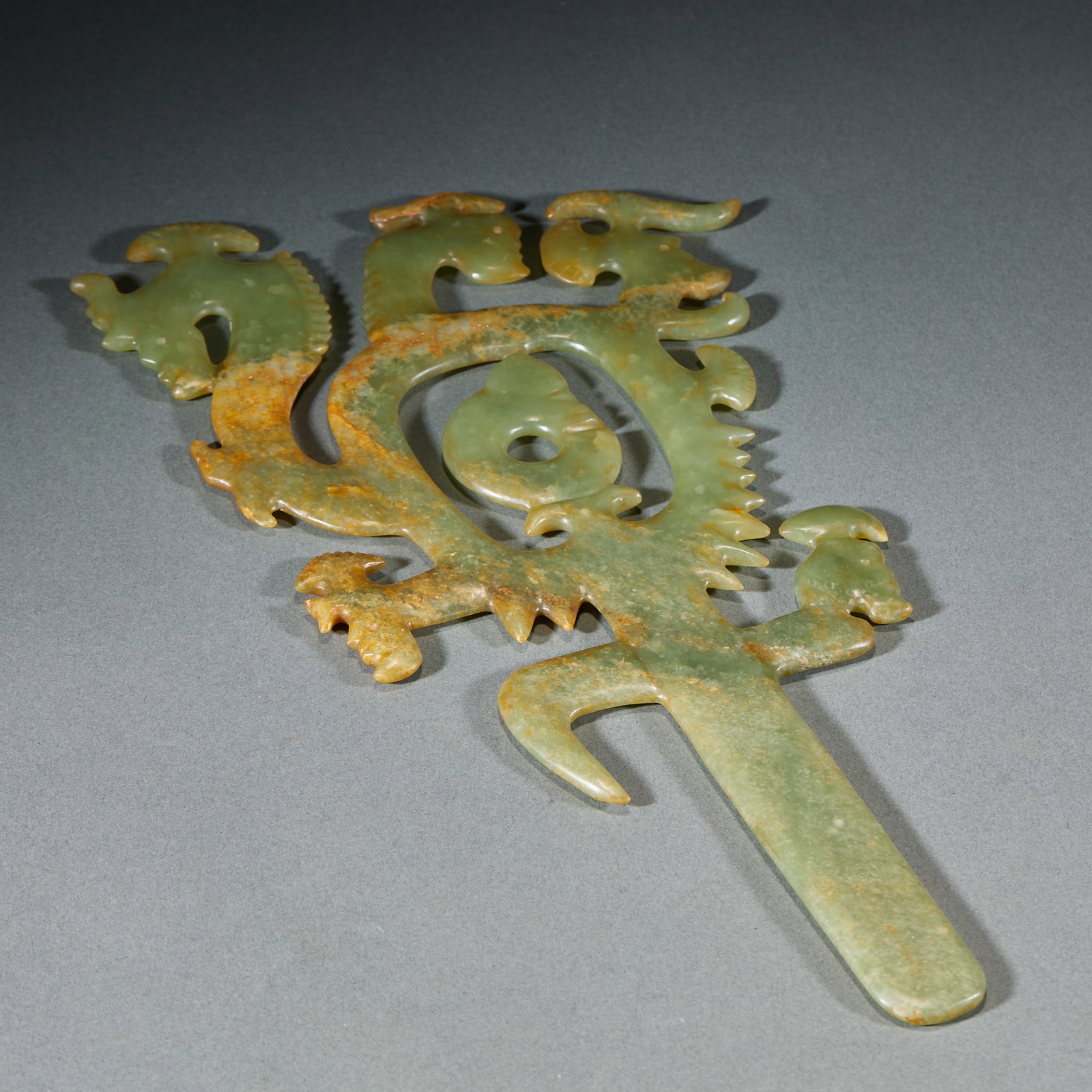 Ancient Jade Dragon and Phoenix Divine Tree Ritual Implement (1 of 10)