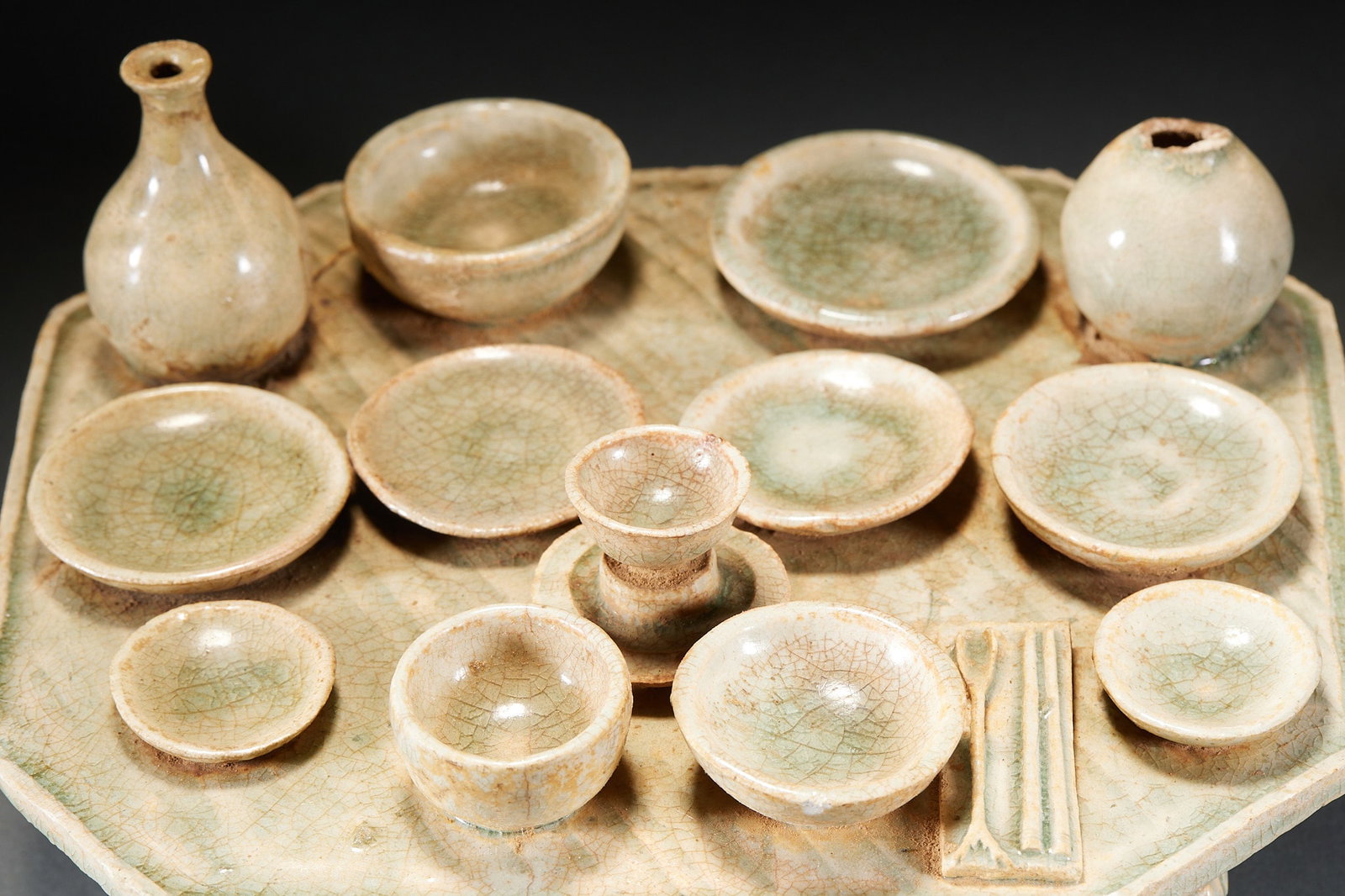Celadon Porcelain Table, Tableware and Offering Table - 5