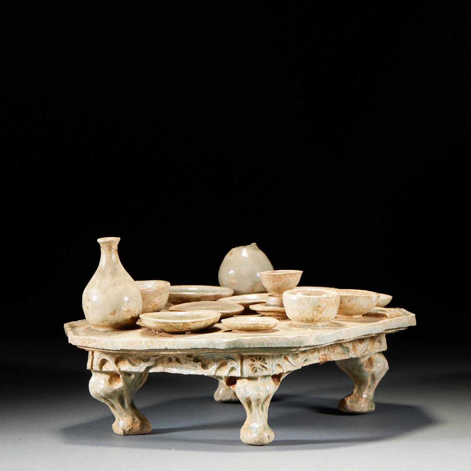 Celadon Porcelain Table, Tableware and Offering Table - 7