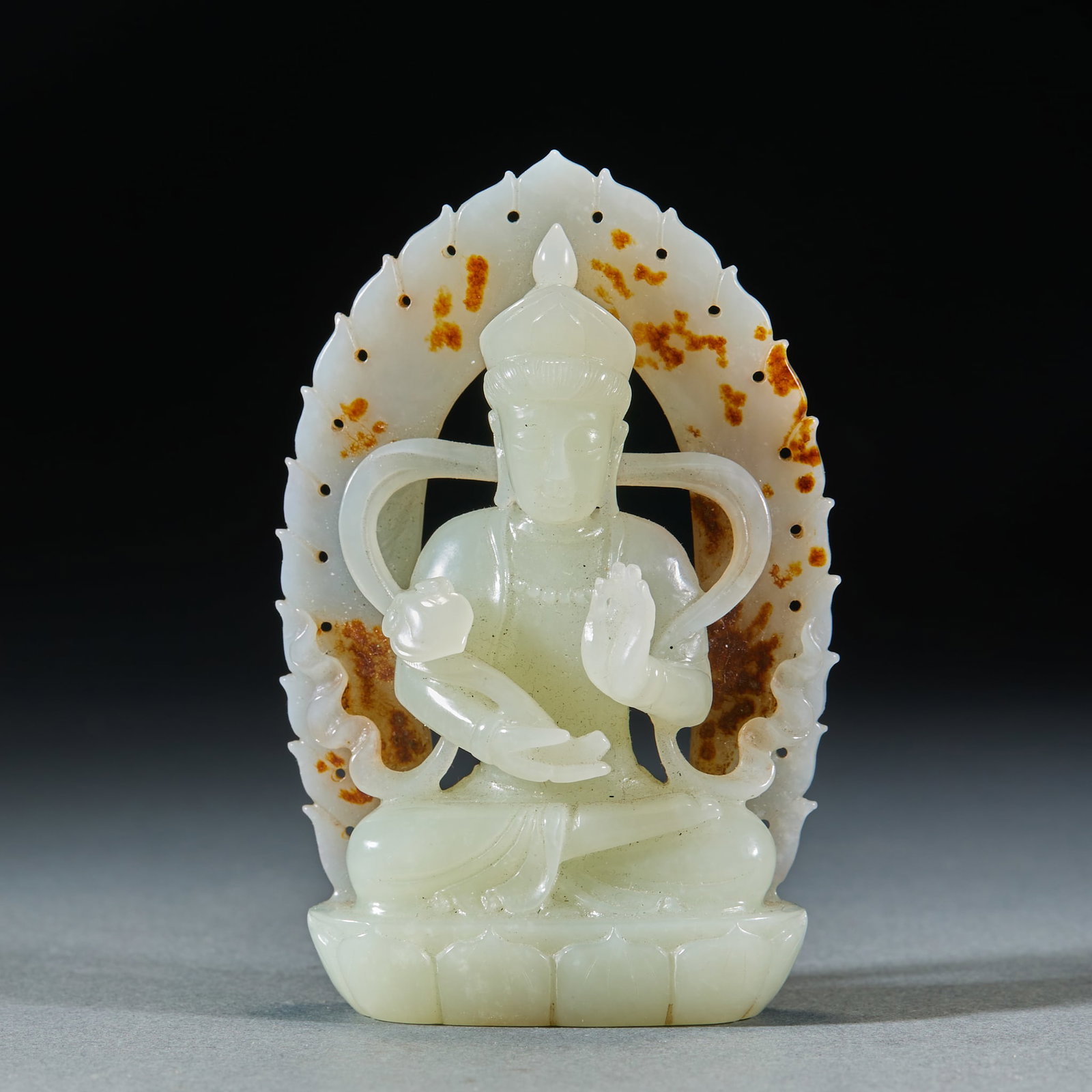 Seated Guanyin Statue of Hetian Jade (1 of 6)