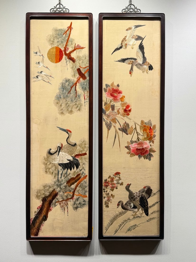 Hunan Embroidery Pine Crane Longevity Wild Goose Falling View (1 of 7)