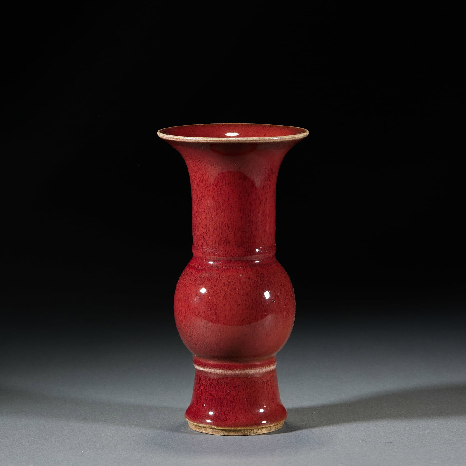 Langyao Red Glaze Flower Gu Vessel (1 of 6)