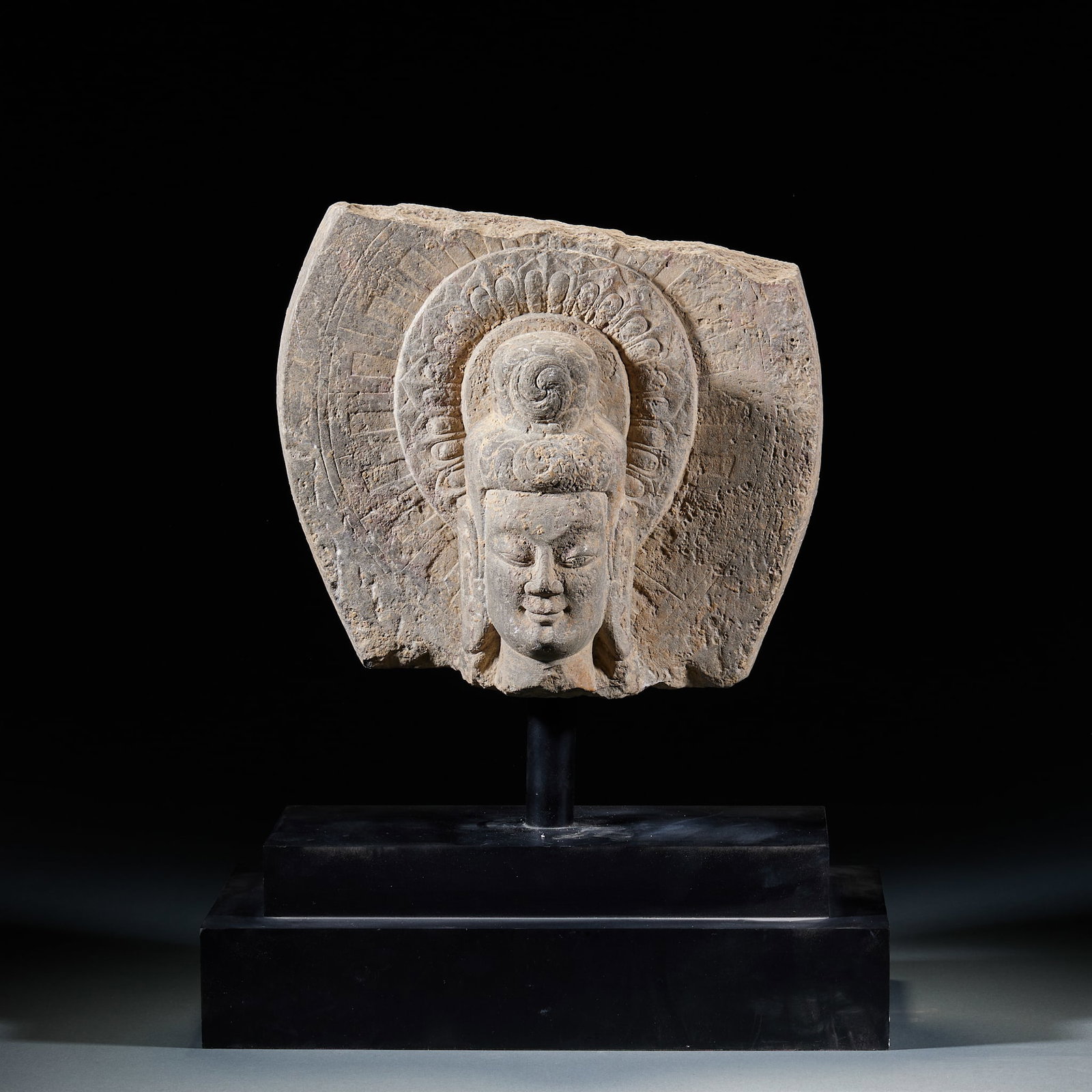 Northern Wei Blue Stone Buddha Head (1 of 7)