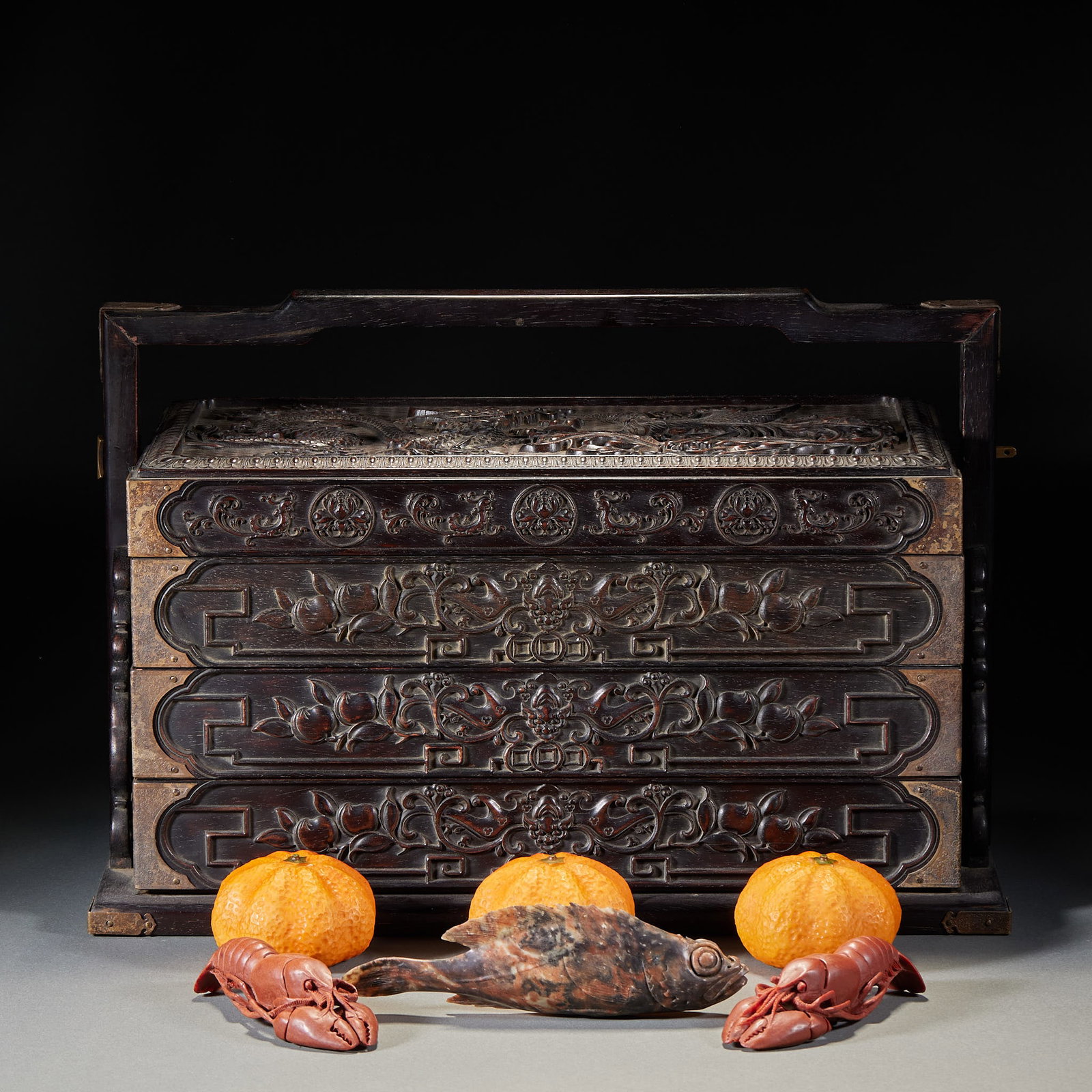 Sandalwood Shoushan Stone Food Box (1 of 17)