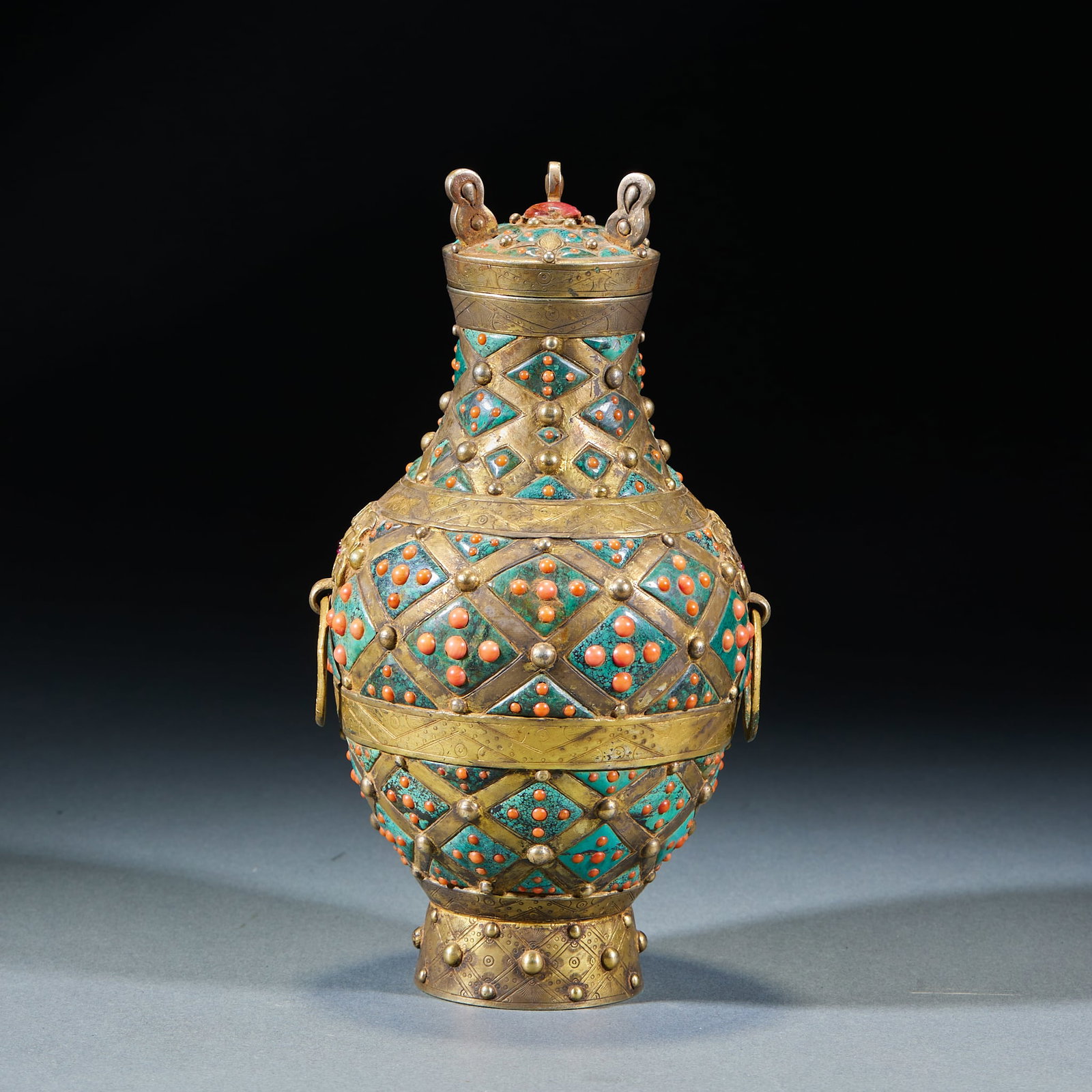 Pure Silver Multi-Treasure Vase, Qing Dynasty (1 of 9)