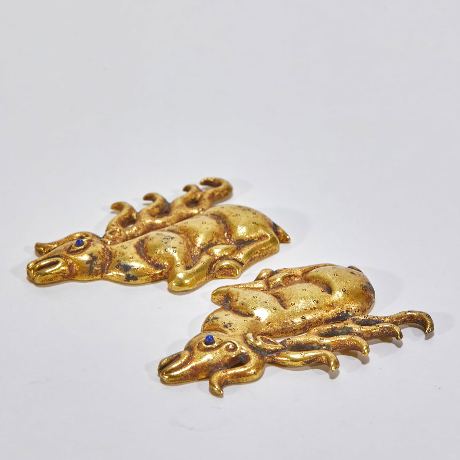 Gilt Silver Deer Pendant, A Pair - 5