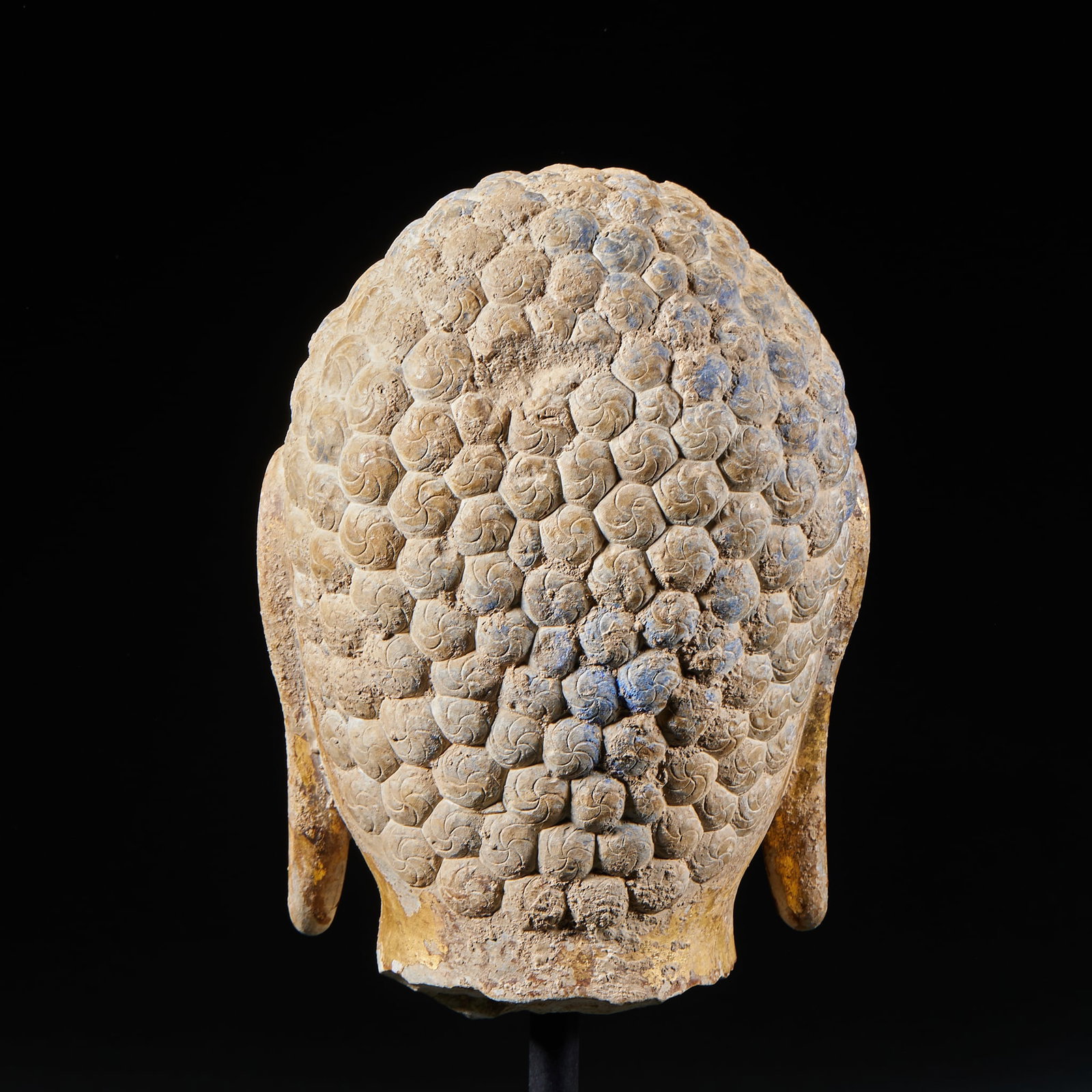 Bluestone Gilded Guanyin Head - 5