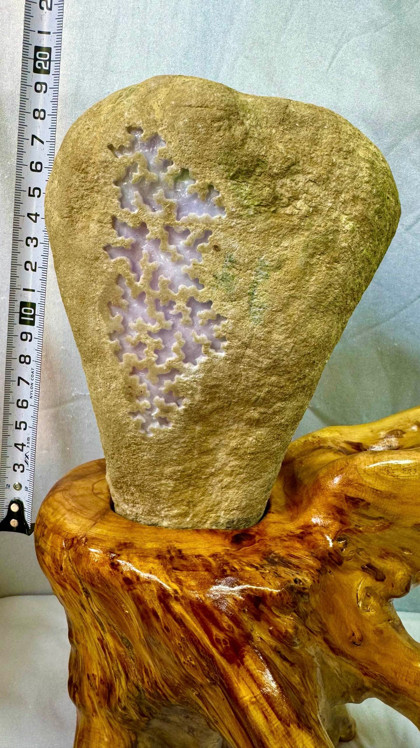 Violet Jadeite Rough Stone with Certificate - 8