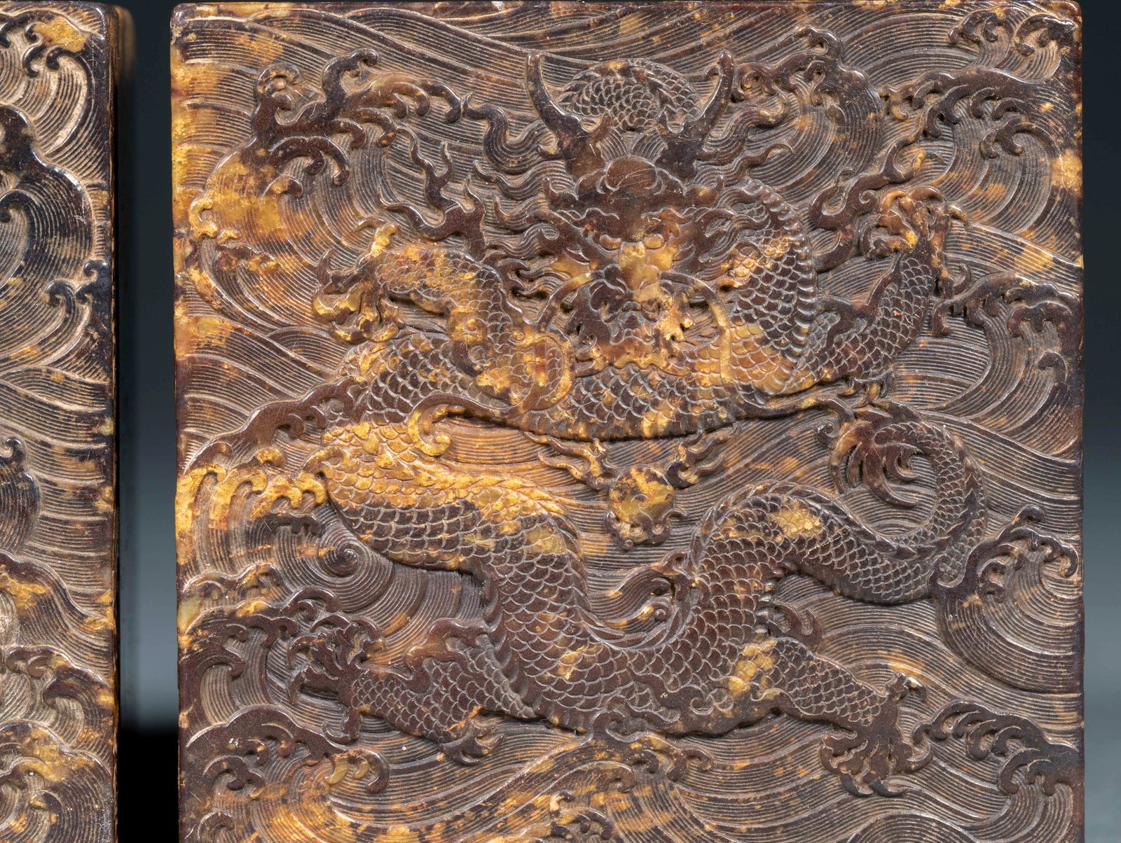 Qingtian Stone Dragon Pattern Seal, A Pair - 7