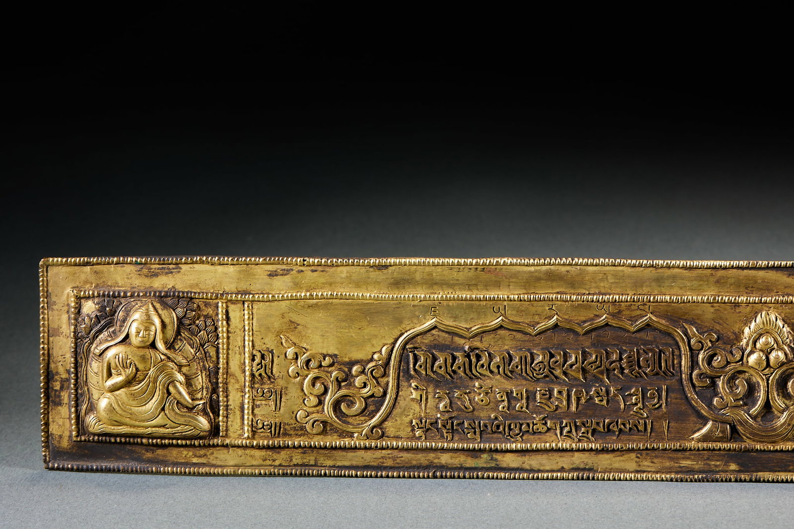 Gilt Bronze Buddhist Scriptures in Sanskrit Folder Binding - 13