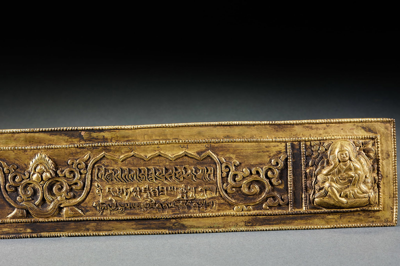 Gilt Bronze Buddhist Scriptures in Sanskrit Folder Binding - 14