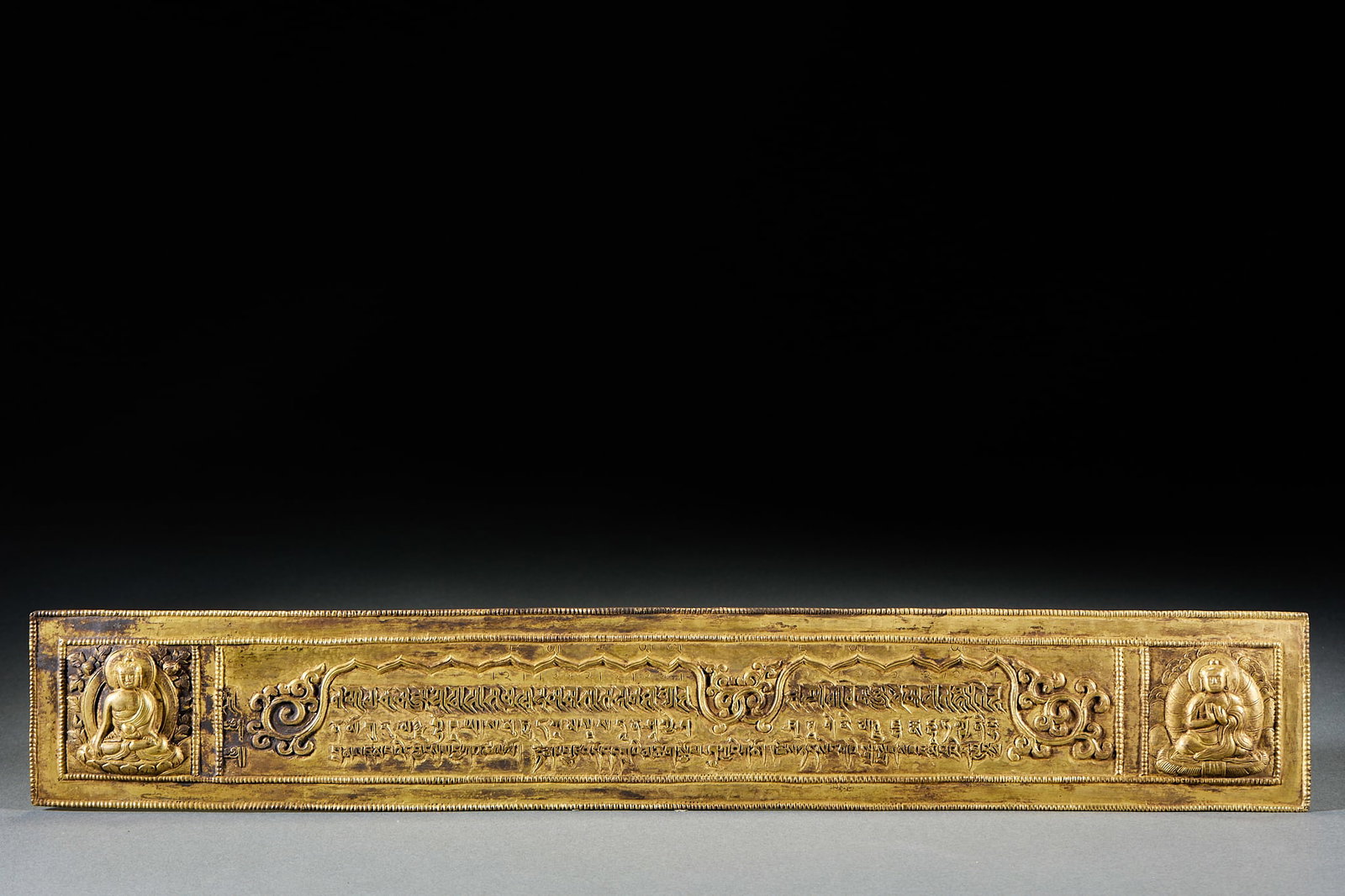 Gilt Bronze Buddhist Scriptures in Sanskrit Folder Binding - 15